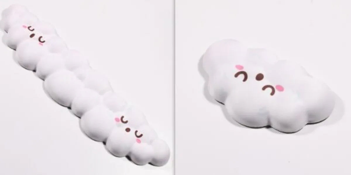 Cloud Keyboard Hand Wrist Rest Memory Foam Silicone Leather Mouse Pad Wristband Pad - Deskneko