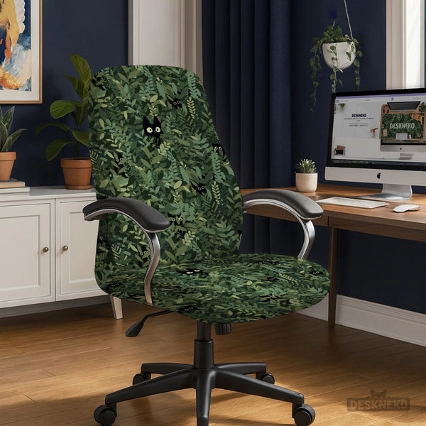 Forest Cat Desk Chair Cover for Office and Gaming Chairs - Deskneko