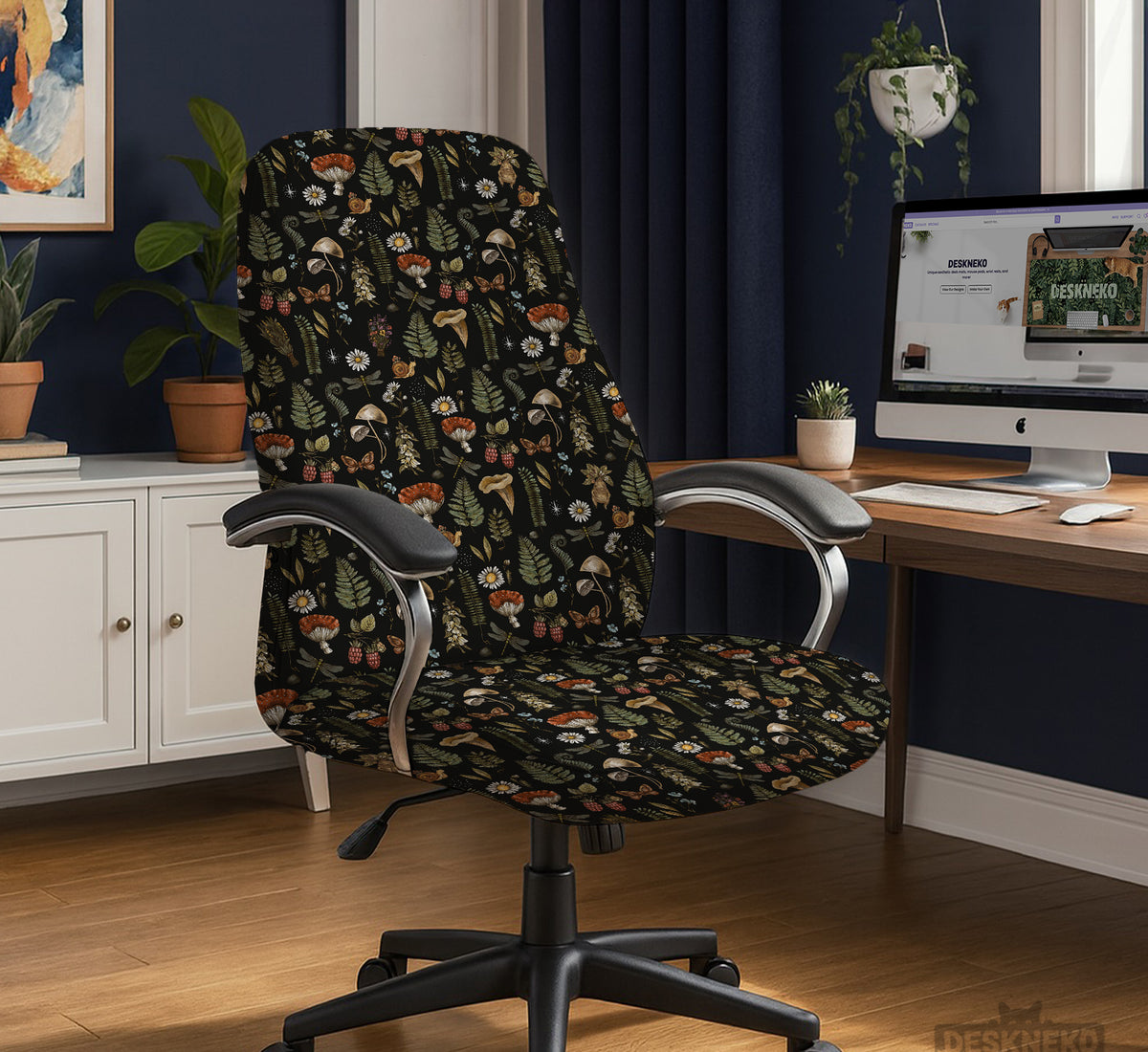 Woodland Pattern Desk Chair Cover - Chair Covers - Deskneko - Desk Chair Covers