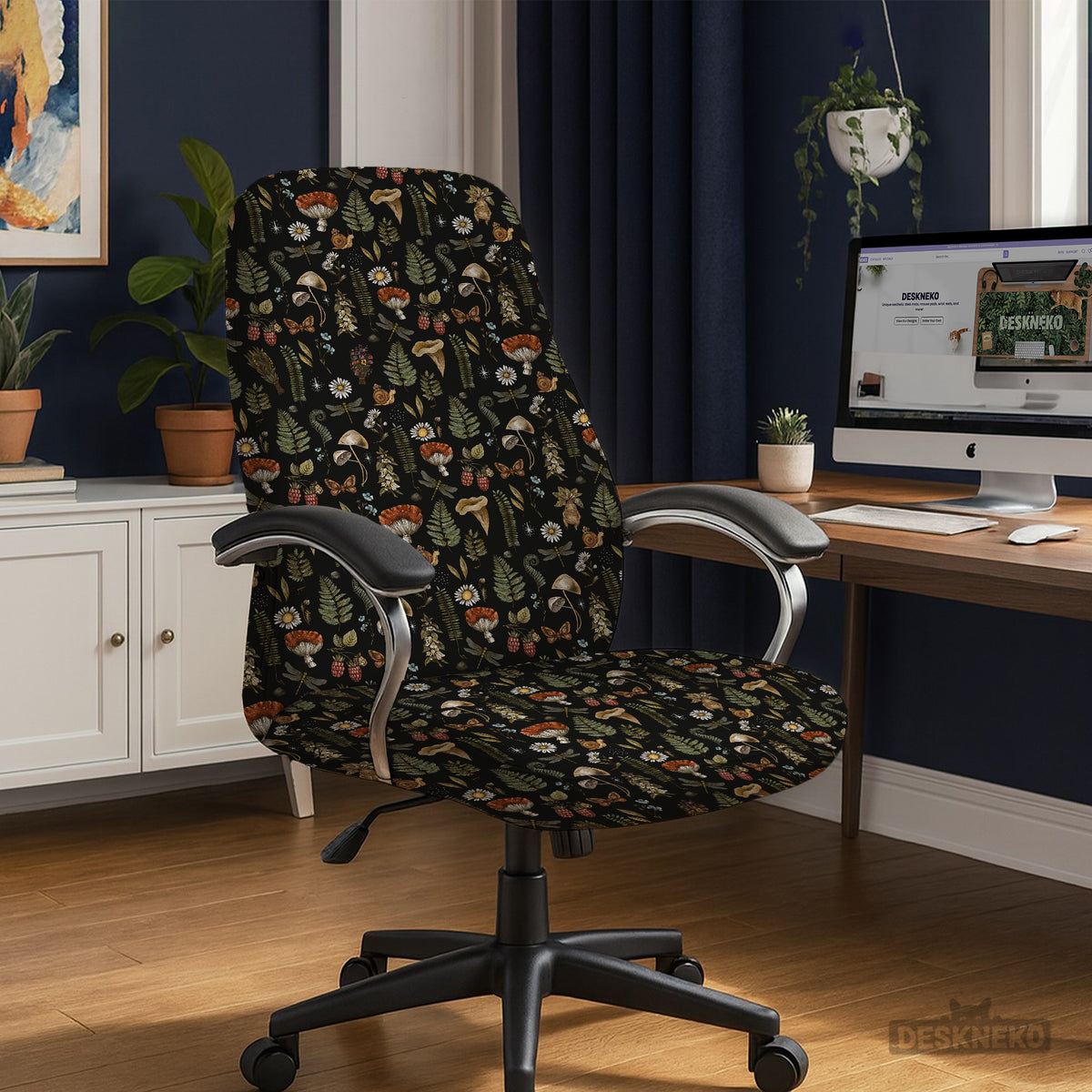 Woodland Pattern Desk Chair Cover - Chair Covers - Deskneko - Desk Chair Covers