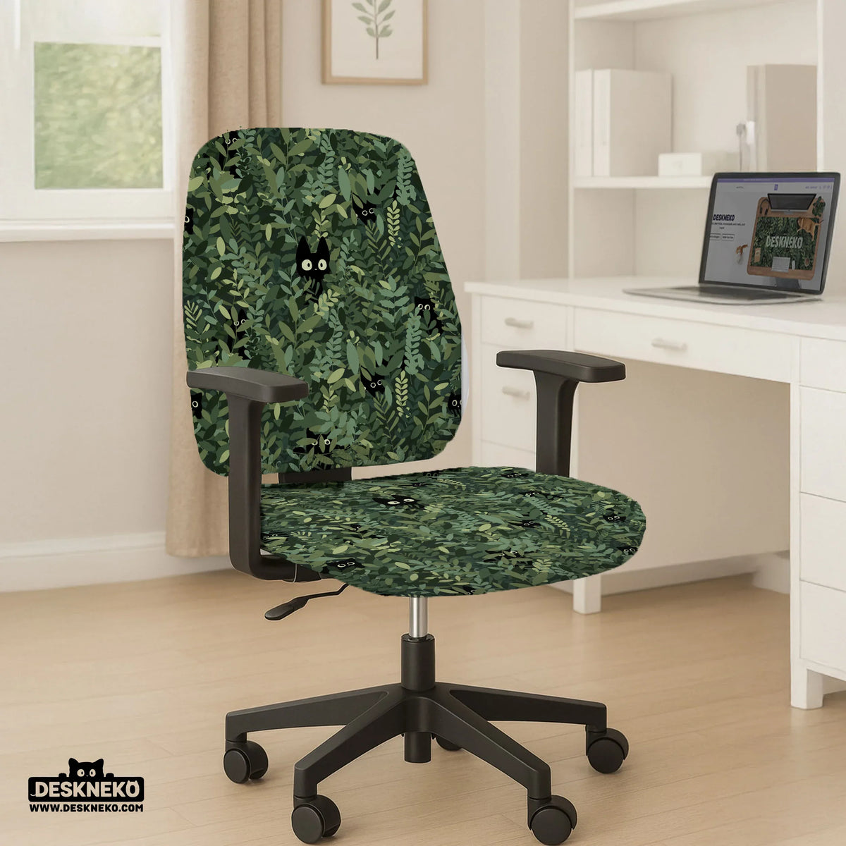 Forest Cat Desk Chair Cover for Office and Gaming Chairs - Deskneko
