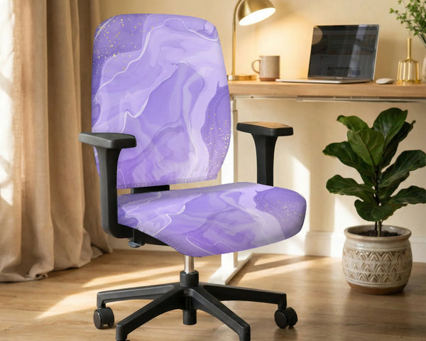 Purple Marble Chair Cover - Deskneko