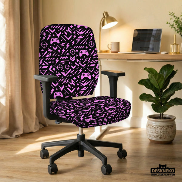 Black & Pink Chair Cover - Deskneko