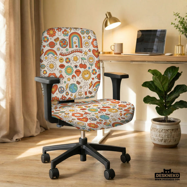 Retro Flower Chair Cover - Deskneko