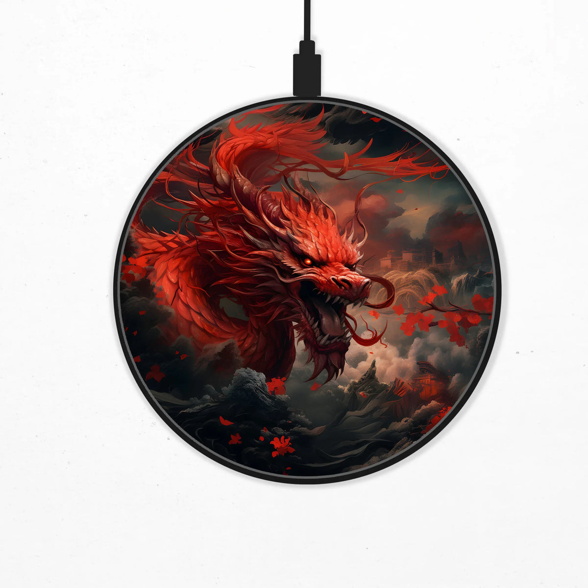 Red Dragon Wireless Charger - Deskneko