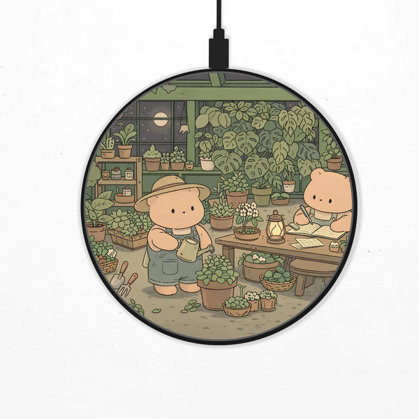 Kawaii Gardening Bears Wireless Charger - Deskneko