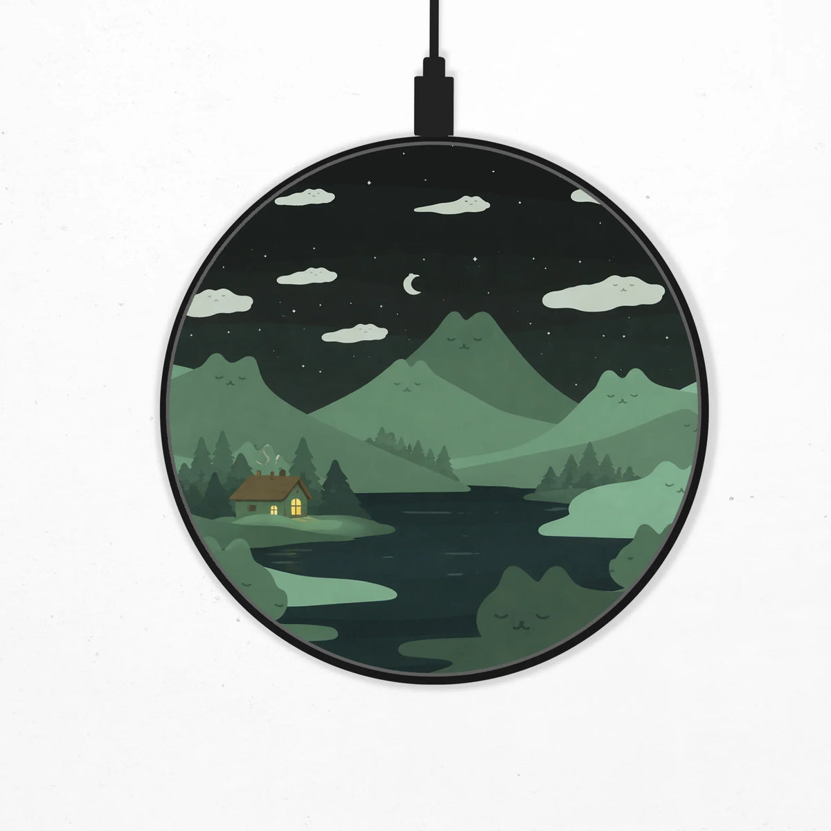 Green Cat Mountain Wireless Charger - Deskneko