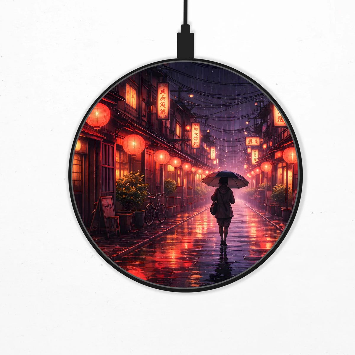 Tokyo Lantern Rain Wireless Charger - Deskneko