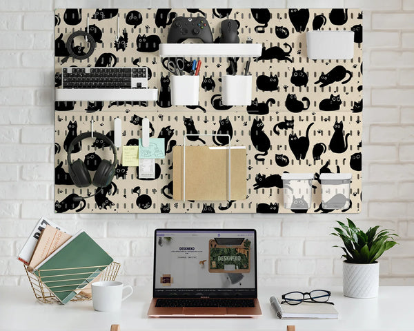 Black Cats Pegboard - Deskneko