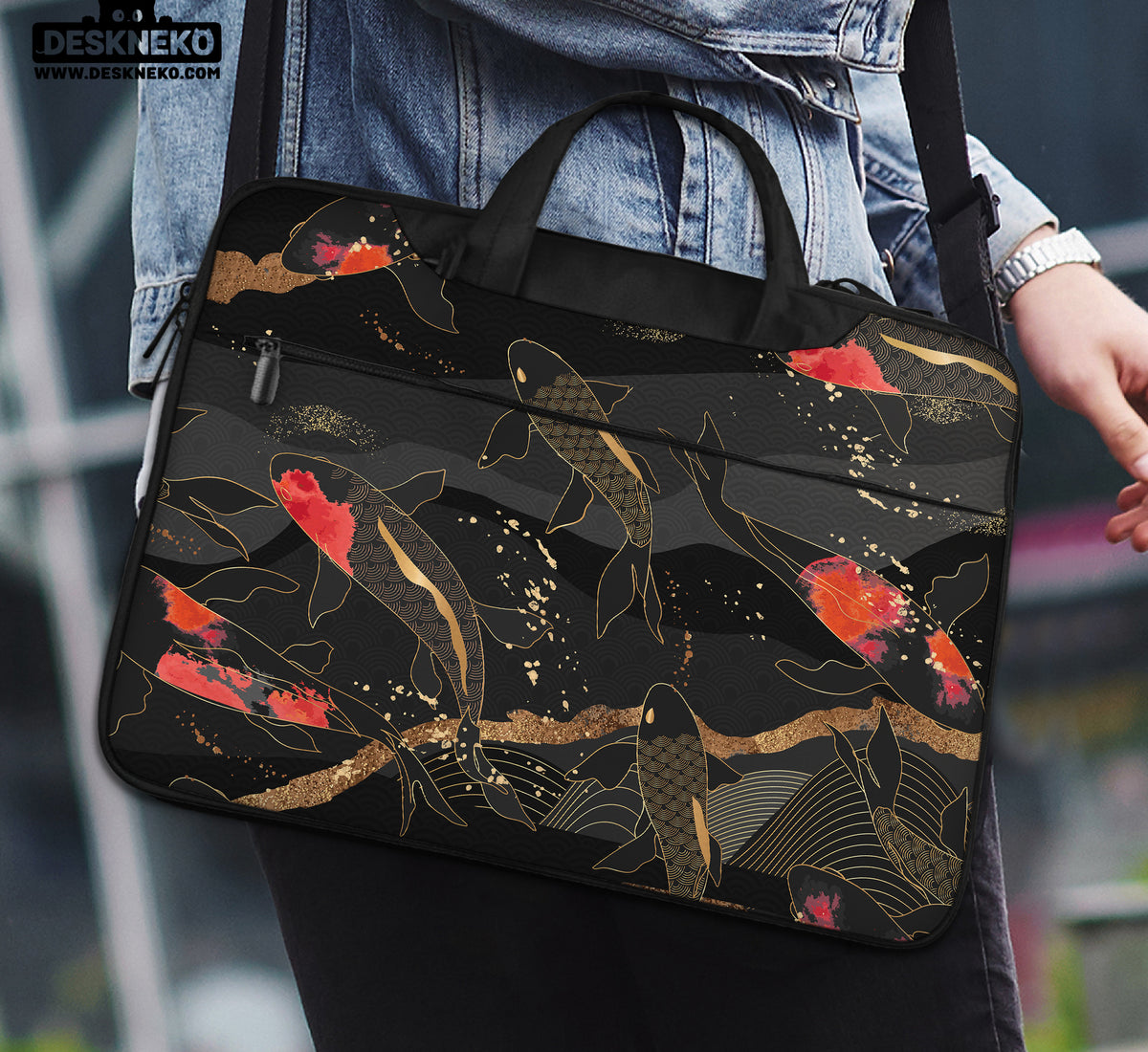 Koi Waves Laptop Sleeve - Laptop Sleeve - Deskneko - Laptop Sleeves & Bags
