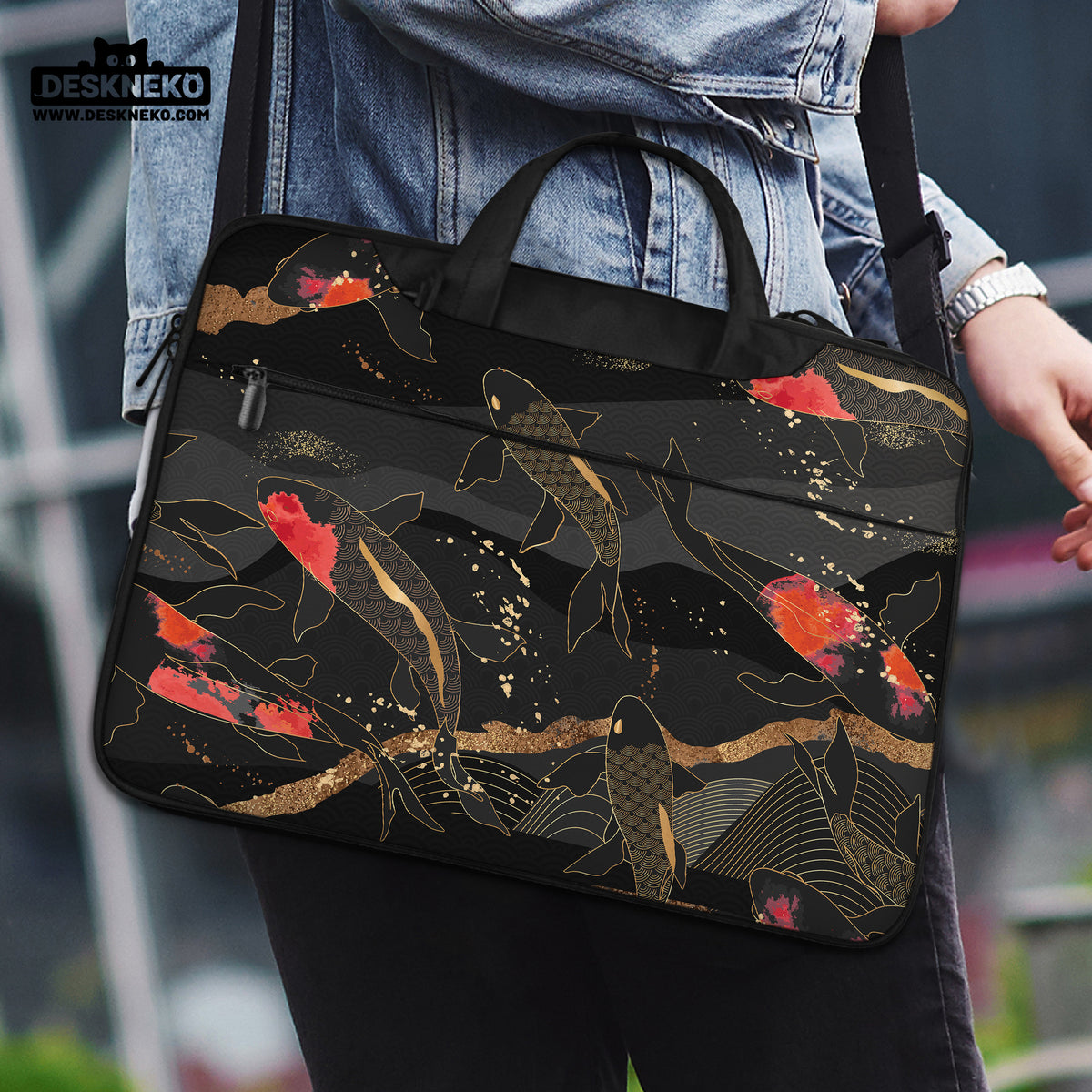 Koi Waves Laptop Sleeve - Laptop Sleeve - Deskneko - Laptop Sleeves & Bags