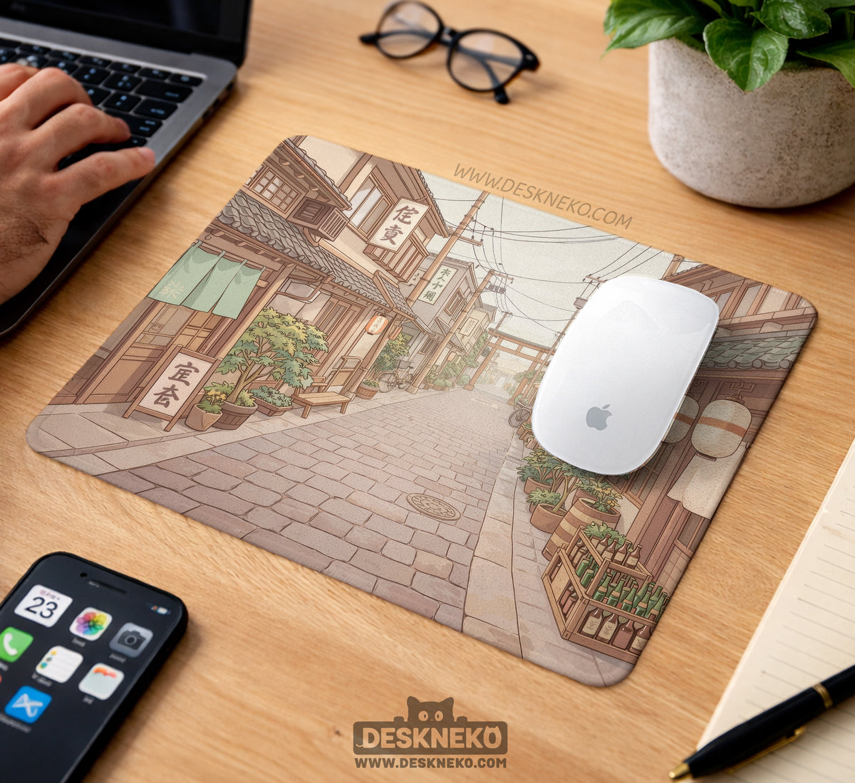 Beige Japandi Desk Mat Mousepad - Desk Mat - Deskneko - Desk Mats & Mousepads