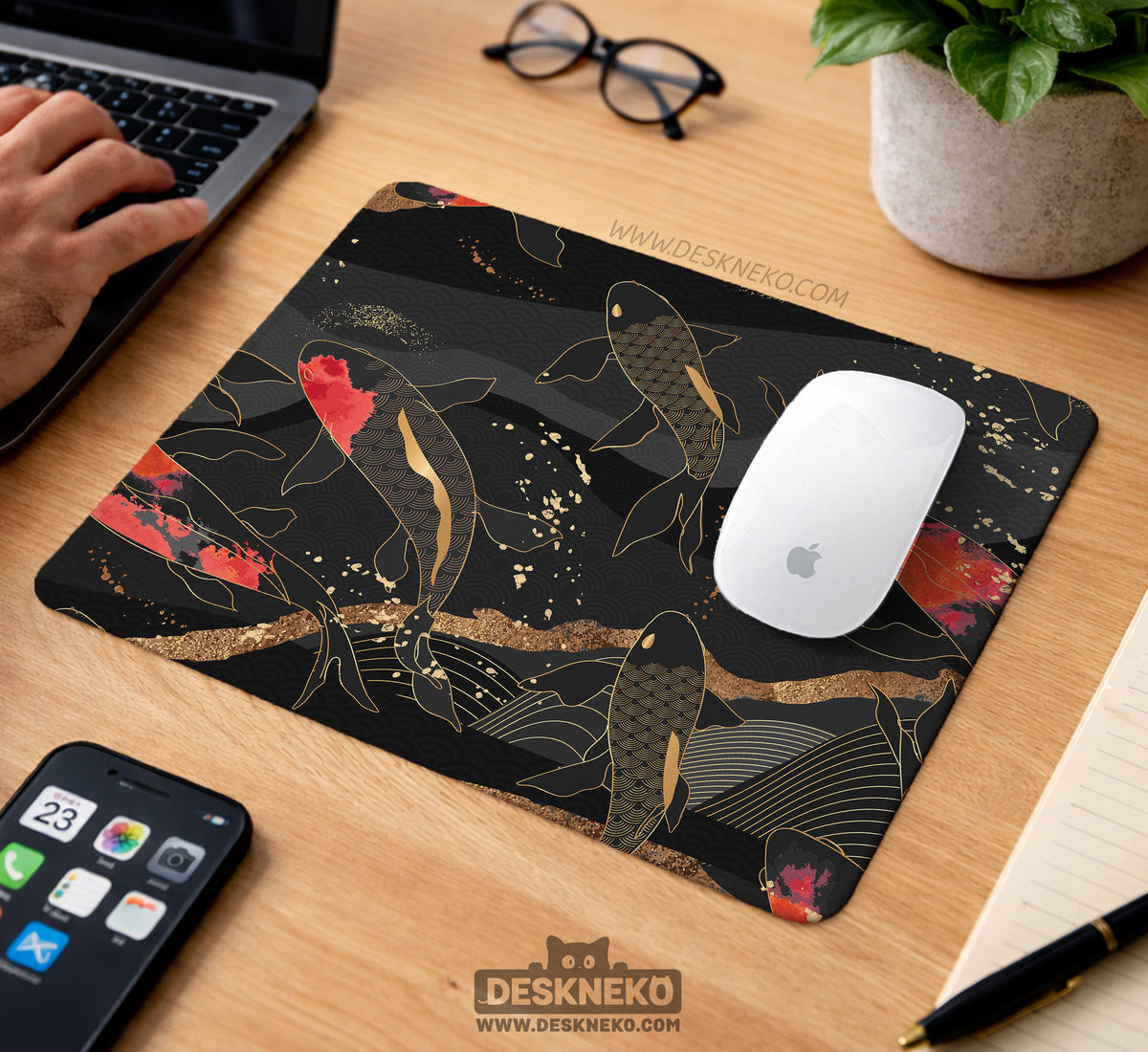 Koi Fish Art Desk Mat Mousepad - Desk Mat - Deskneko - Desk Mats & Mousepads
