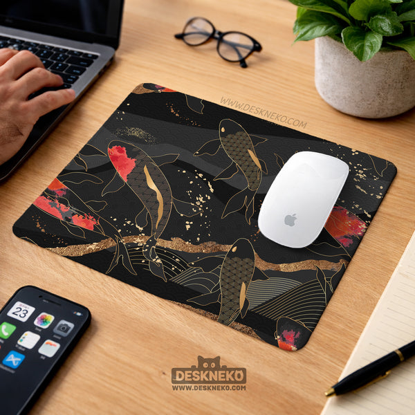 Koi Fish Art Desk Mat Mousepad - Desk Mat - Deskneko - Desk Mats & Mousepads