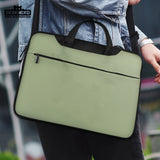 Sage Green Laptop Bag with Shoulder Strap & Handle - Deskneko