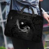 Dark Koi Yin Yang Laptop Sleeve & Bag, Japanese Ink Case - Deskneko