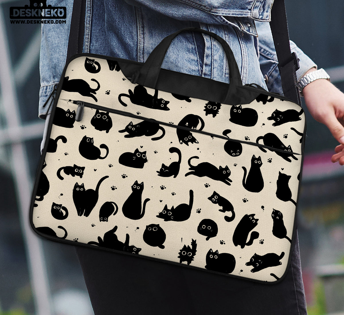 Cat Pattern Laptop Sleeve - Laptop Sleeve - Deskneko - Laptop Sleeves & Bags