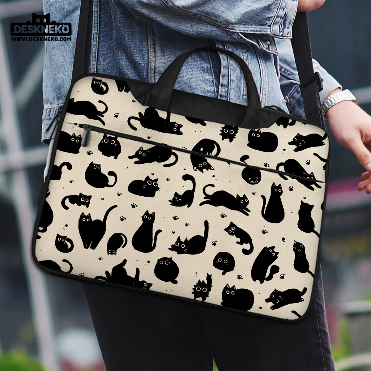 Cat Pattern Laptop Sleeve - Laptop Sleeve - Deskneko - Laptop Sleeves & Bags