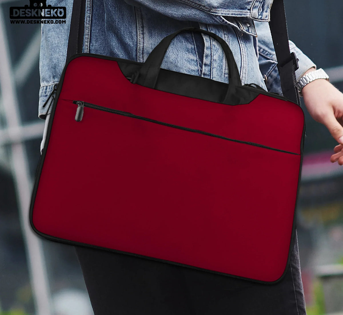 Burgundy Laptop Sleeve & Bag for MacBook and Notebooks - Deskneko