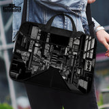 Tokyo Night Pixel Laptop Sleeve & Bag – Monochrome Cyberpunk Case - Deskneko