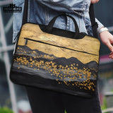 Gold Japandi Laptop Bag with Shoulder Strap - Deskneko