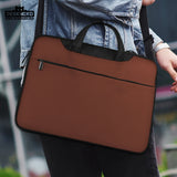 Mahogany Laptop Sleeve & Bag, Minimalist Brown Protective Work Case - Deskneko