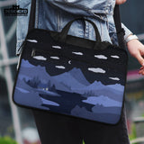 Whimisical Blue Cat Mountains Laptop Sleeve & Bag - Deskneko