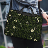 Dark Green Botanical Laptop Sleeve - Deskneko