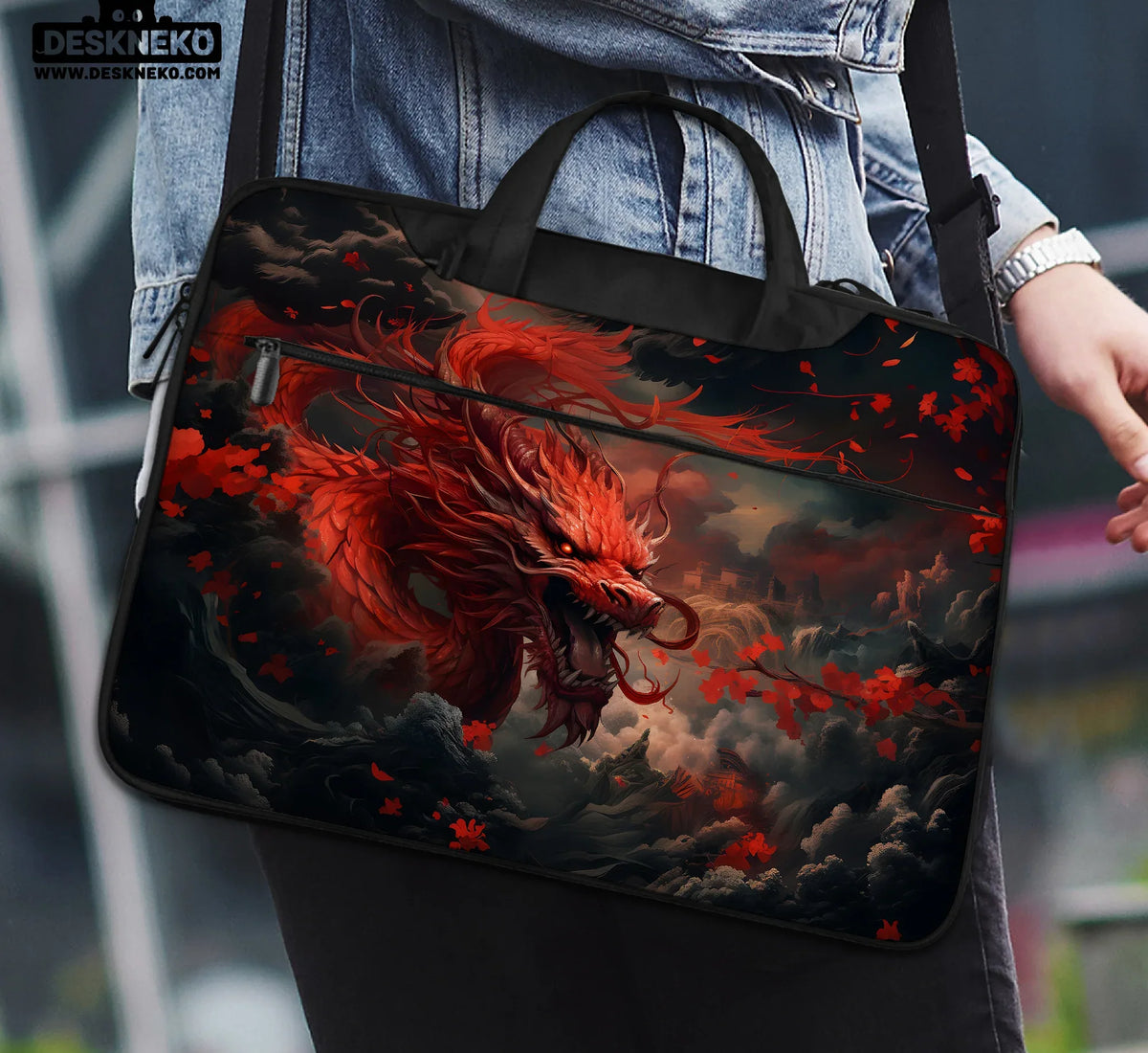Red Dragon Laptop Sleeve & Bag - Deskneko