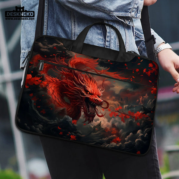 Red Dragon Laptop Sleeve & Bag - Deskneko