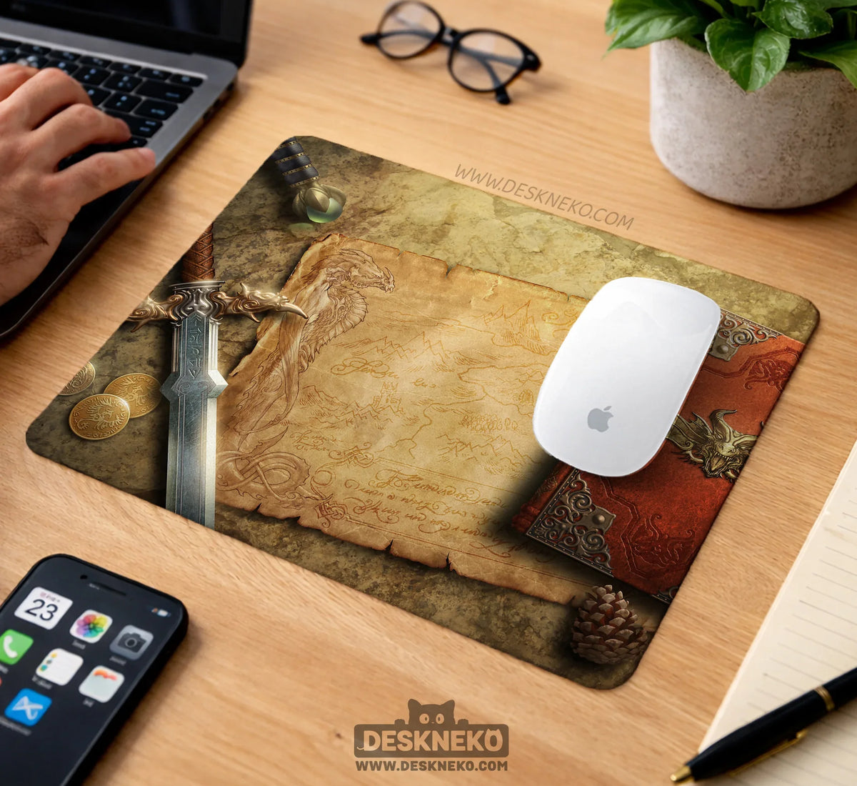Fantasy Map Deskmat Mousepad, - Deskneko