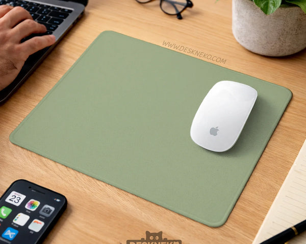 Sage Green Ergonomic Mousepad with Wrist Support for Desk - Deskneko