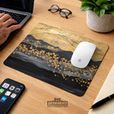 Black Gold Abstract Mountain Desk Mat & Mousepad - Deskneko