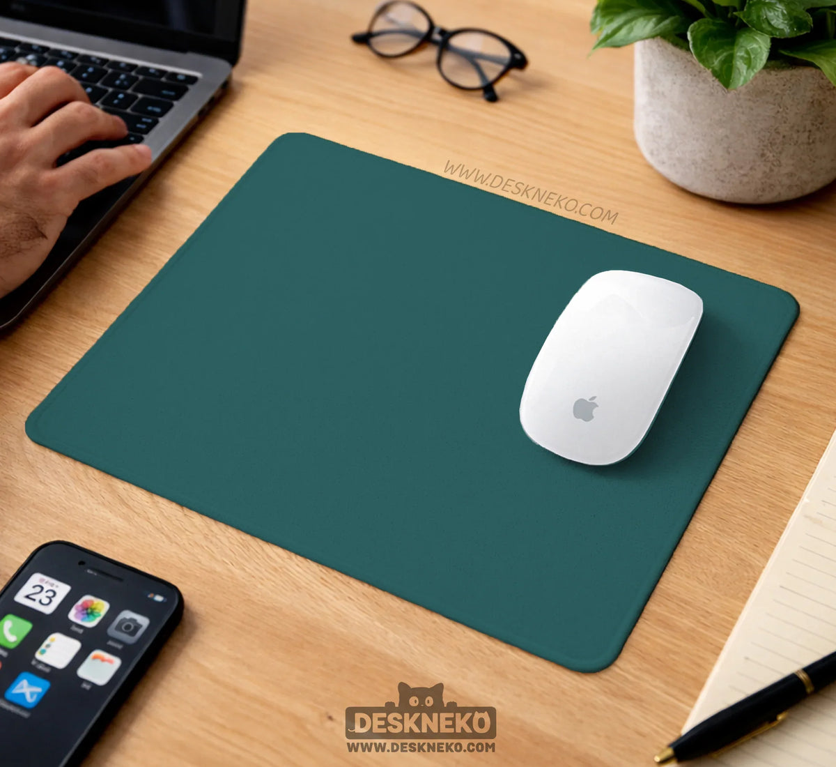 Ergonomic Teal Mousepad with Wrist Rest for Office and Gaming - Deskneko
