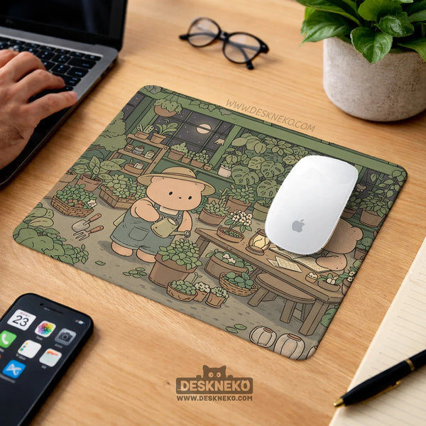 Kawaii Bear Ergonomic Mousepad and Keyboard Wrist Rest Desk Support - Deskneko