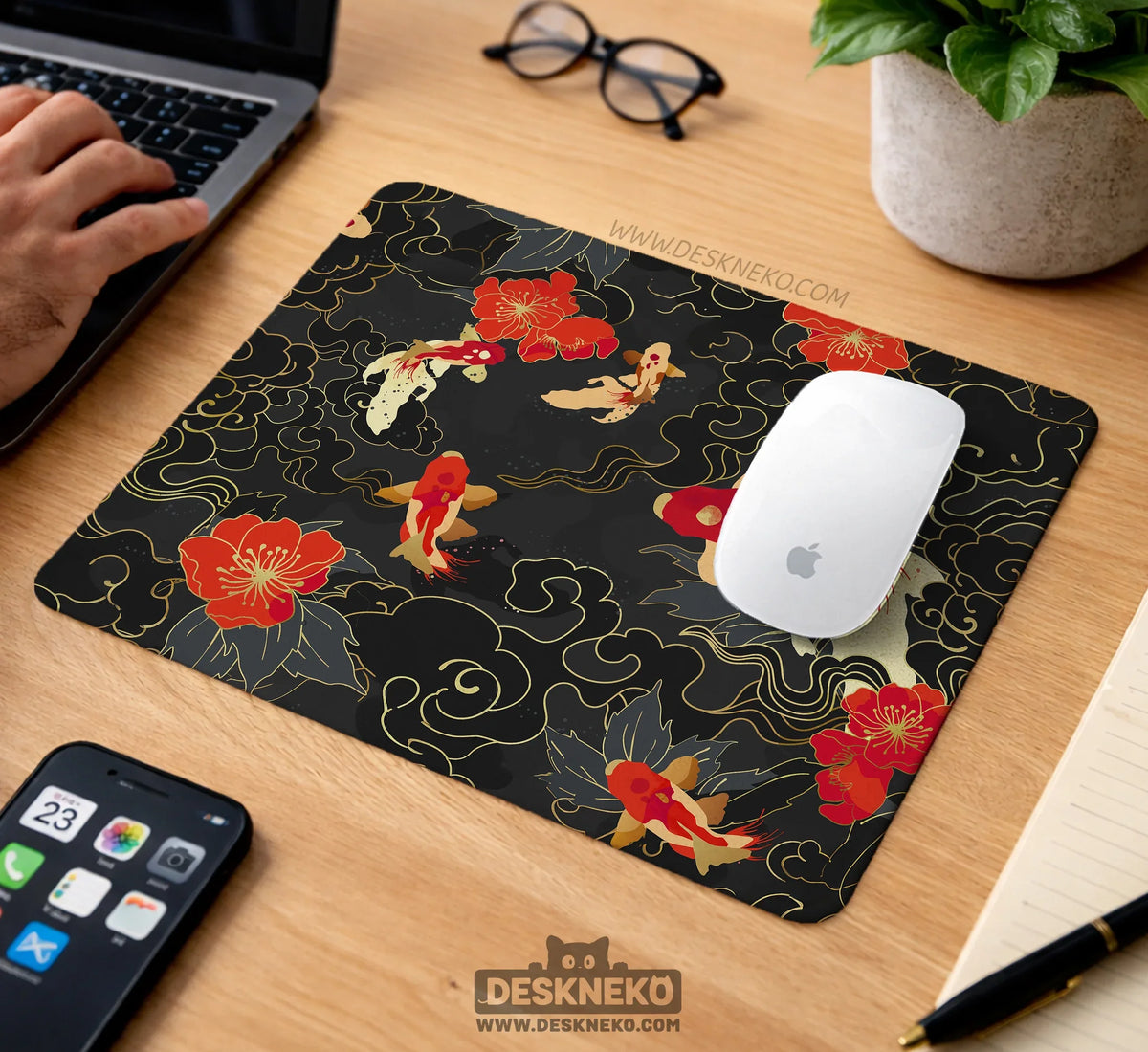 Koi Fish Desk Mat Mousepad - Deskneko