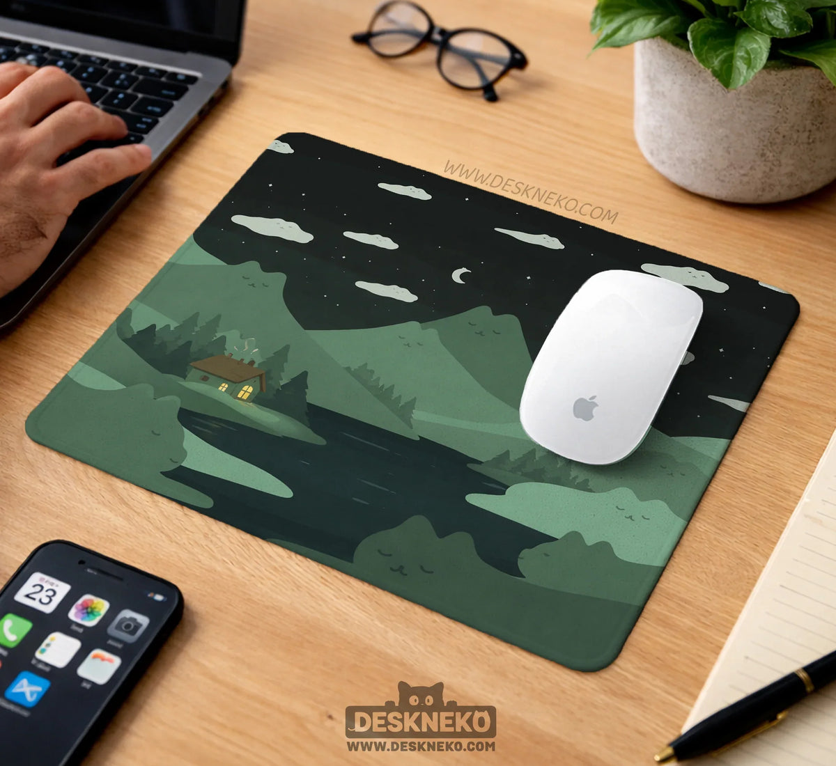 Cozy Cats Mountain Landscape Desk Mat Mousepad XXL - Deskneko
