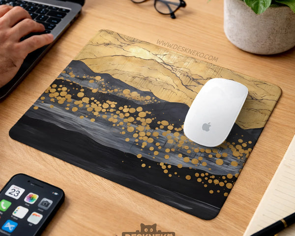 Gold Ergonomic Mousepad with Wrist Rest - Deskneko