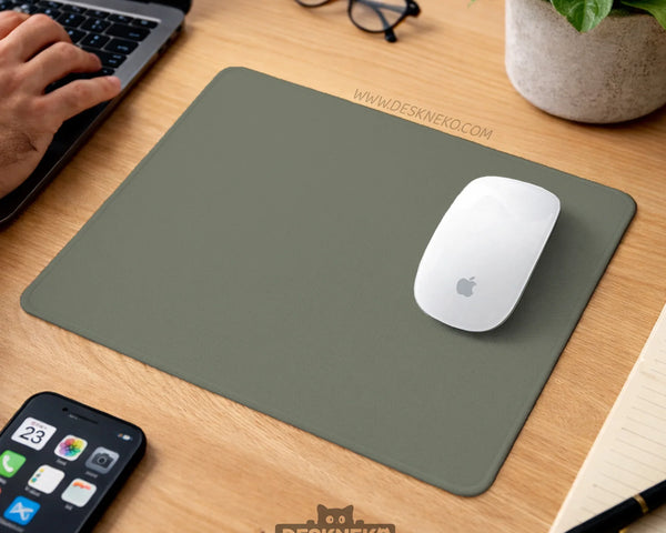 Eucalyptus Sage Desk Mat, Minimalist Extended Mousepad, Waterproof - Deskneko