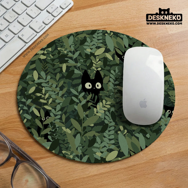 Botanical Cat Ergonomic Mousepad with Wrist Rest for Desk Comfort - Deskneko