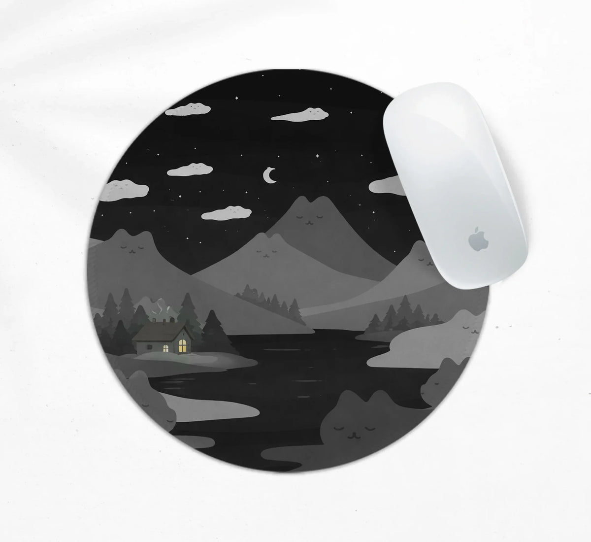 Midnight Cat Mountains Mousepad - Deskneko