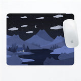 Navy Blue Mousepad With Cat Shaped Hills - Deskneko