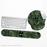 Botanical Cat Ergonomic Mousepad with Wrist Rest for Desk Comfort - Deskneko