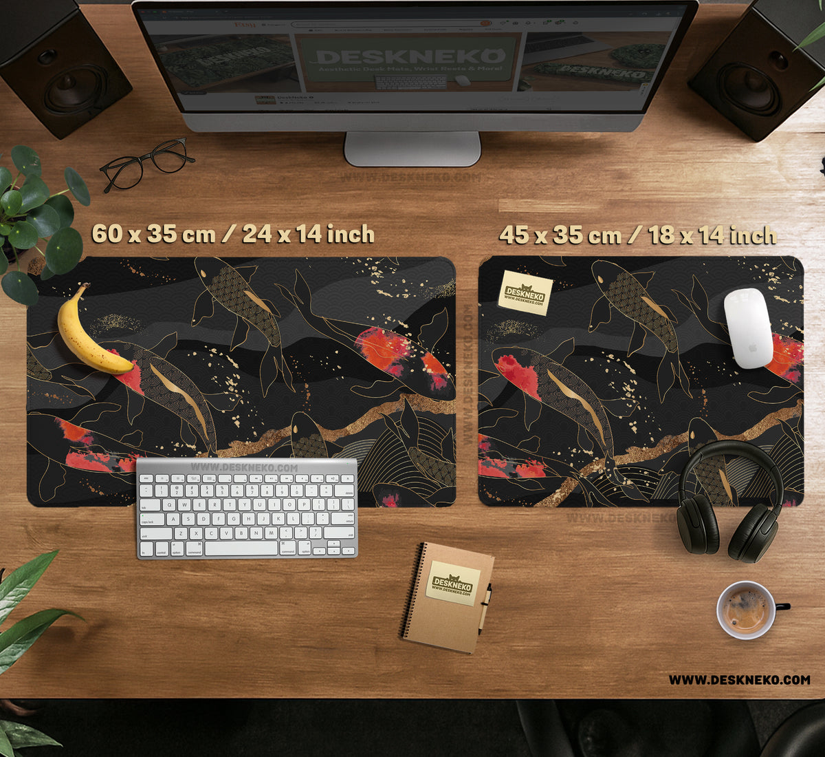 Koi Fish Art Desk Mat Mousepad - Desk Mat - Deskneko - Desk Mats & Mousepads