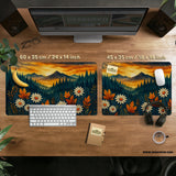Sunset Forest Mountain Desk Mat - Deskneko