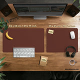 Mahogany Desk Mat Mousepad, Minimalist Brown Extended Desk Pad - Deskneko