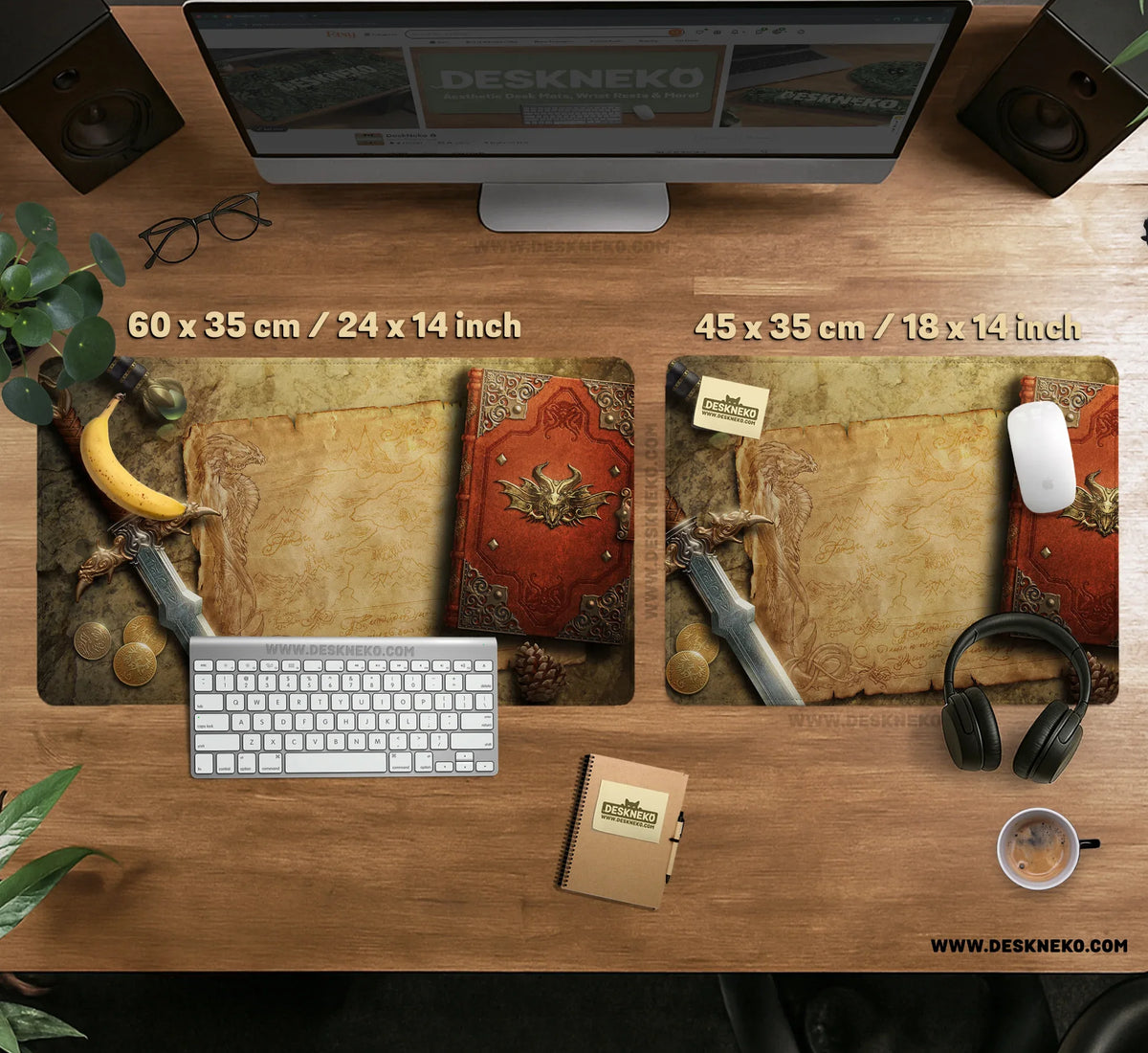 Fantasy Map Deskmat Mousepad, - Deskneko