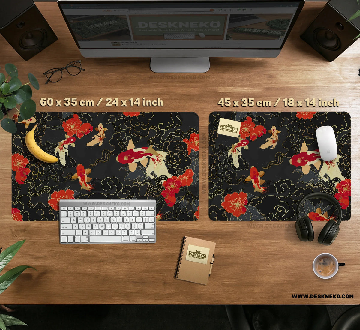 Koi Fish Desk Mat Mousepad - Deskneko