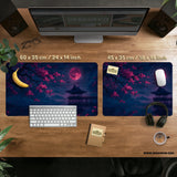 Dark Sakura Cherry Blossom Desk Mat - Deskneko