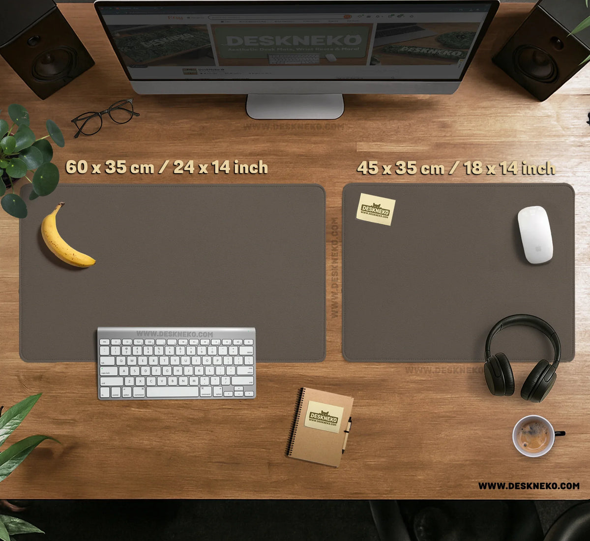 Cocoa Brown Minimalist - Deskneko